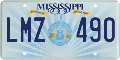MS license plate LMZ490