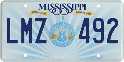 MS license plate LMZ492