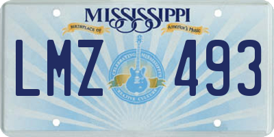 MS license plate LMZ493
