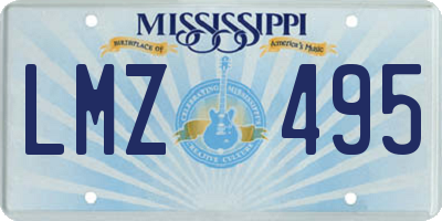 MS license plate LMZ495