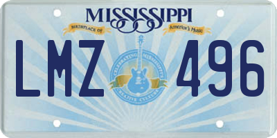 MS license plate LMZ496