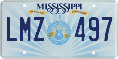MS license plate LMZ497