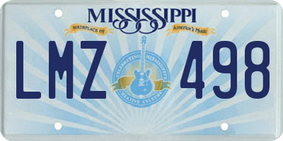 MS license plate LMZ498