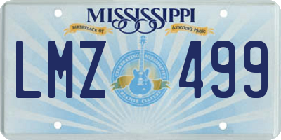MS license plate LMZ499