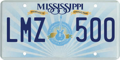 MS license plate LMZ500