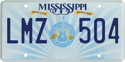 MS license plate LMZ504