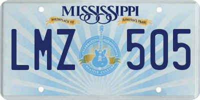 MS license plate LMZ505