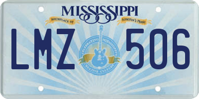MS license plate LMZ506