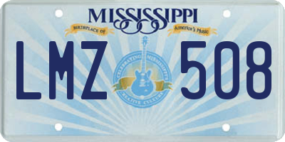 MS license plate LMZ508