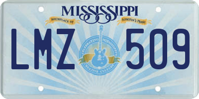MS license plate LMZ509
