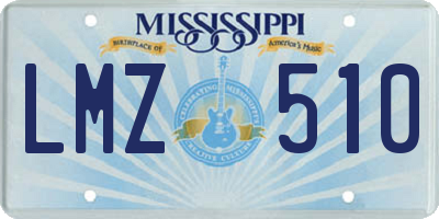 MS license plate LMZ510