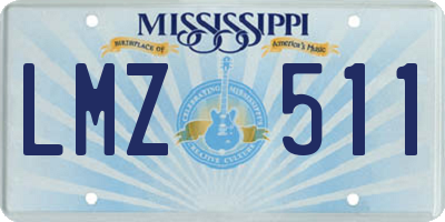 MS license plate LMZ511