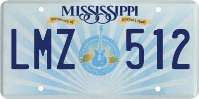 MS license plate LMZ512