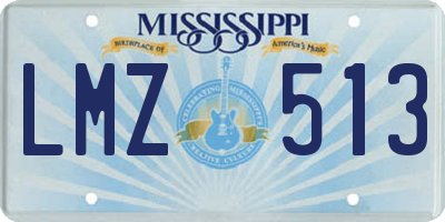 MS license plate LMZ513