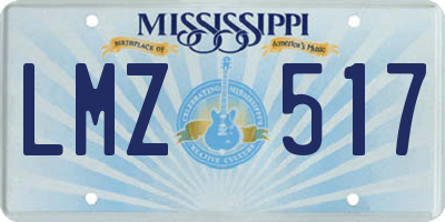 MS license plate LMZ517
