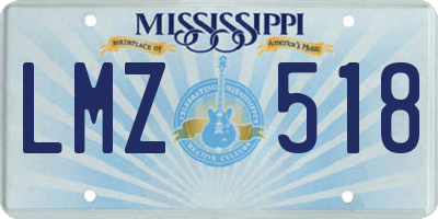 MS license plate LMZ518