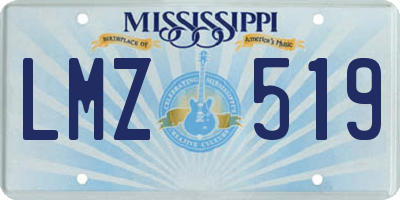 MS license plate LMZ519