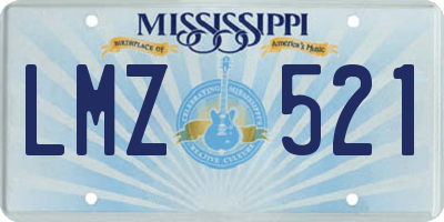 MS license plate LMZ521