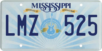 MS license plate LMZ525
