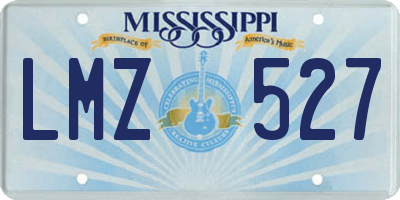 MS license plate LMZ527
