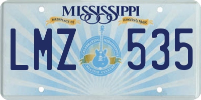 MS license plate LMZ535