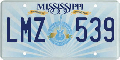MS license plate LMZ539