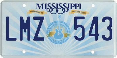 MS license plate LMZ543