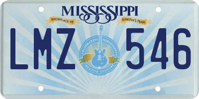 MS license plate LMZ546