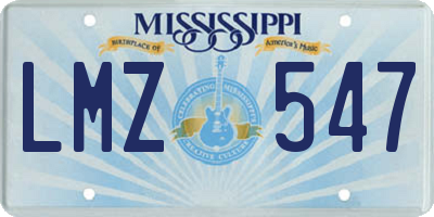 MS license plate LMZ547