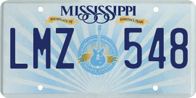 MS license plate LMZ548