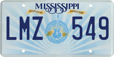 MS license plate LMZ549