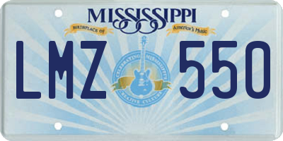 MS license plate LMZ550