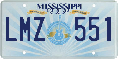 MS license plate LMZ551