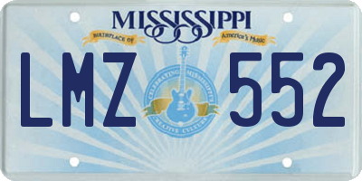 MS license plate LMZ552