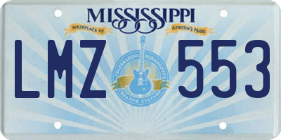 MS license plate LMZ553