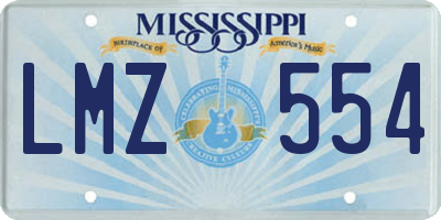 MS license plate LMZ554