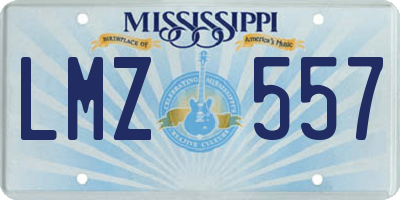 MS license plate LMZ557
