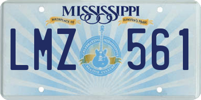 MS license plate LMZ561