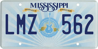 MS license plate LMZ562
