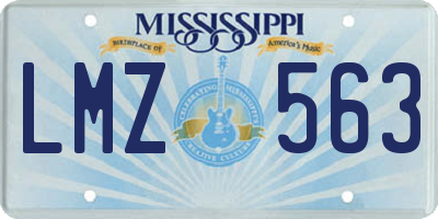 MS license plate LMZ563
