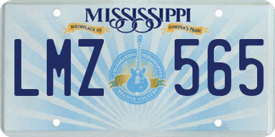 MS license plate LMZ565