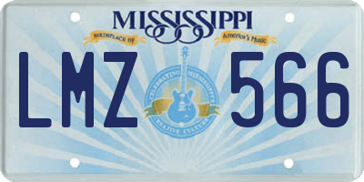 MS license plate LMZ566