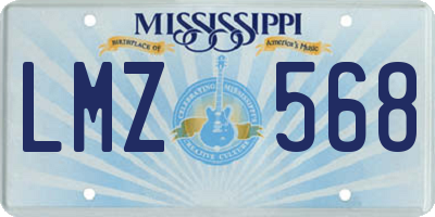 MS license plate LMZ568