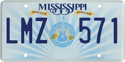 MS license plate LMZ571