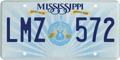 MS license plate LMZ572