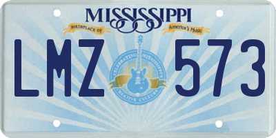 MS license plate LMZ573