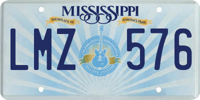 MS license plate LMZ576