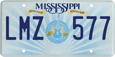 MS license plate LMZ577