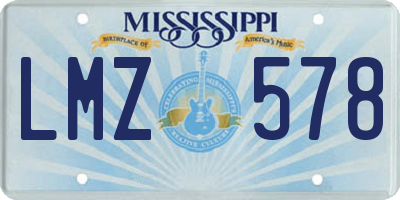 MS license plate LMZ578