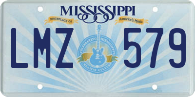 MS license plate LMZ579